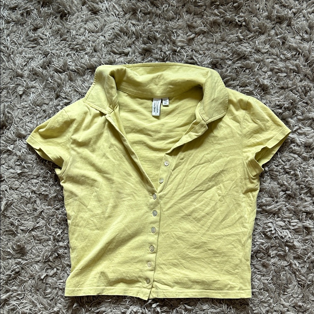 & Other Stories Yellow Crop Top